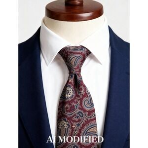 Brooks Brothers Makers Burgundy Silk Repp Tie Handmade USA Classic Preppy